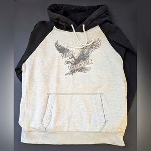 XL/TG American Eagle gray/ navy sleeves hoodie